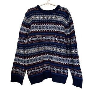 Gymboree Sweater Boys 7/8 Blue‎ White Print Long Sleeve
